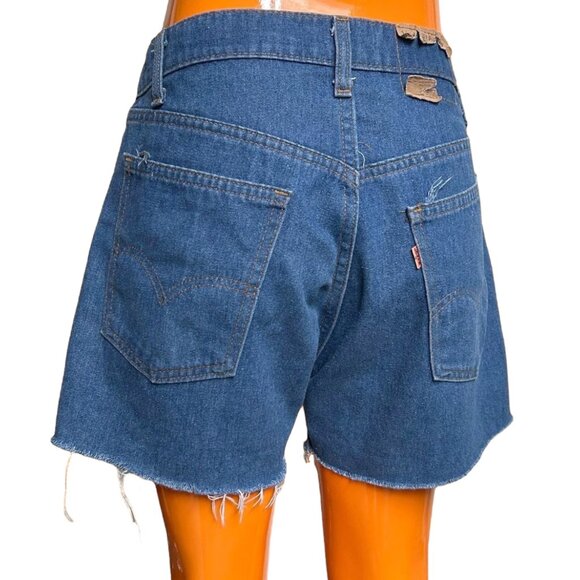 70s Vintage Levi's Highwaisted Jean Shorts Orange Tab Cutoff 505 Denim Talon 42. - Picture 4 of 5